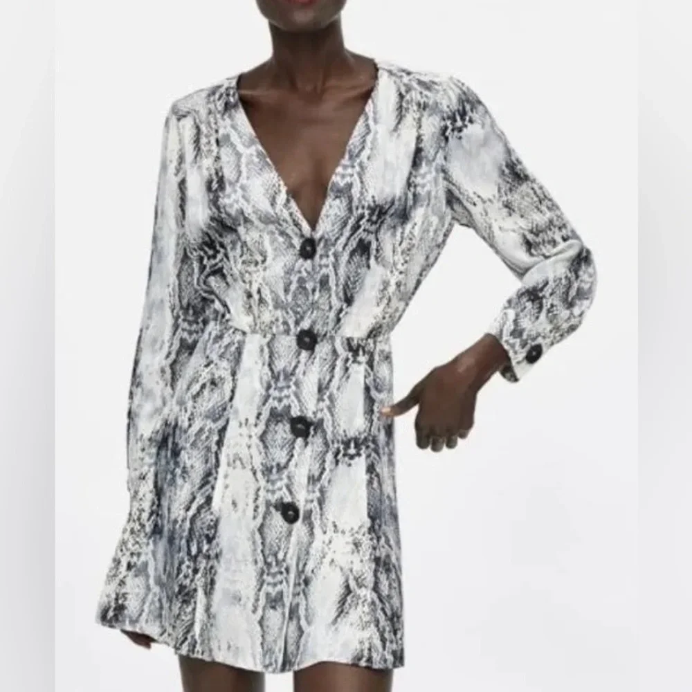 Zara Snakeskin Mini Dress/ Size M - Picture 1 of 4
